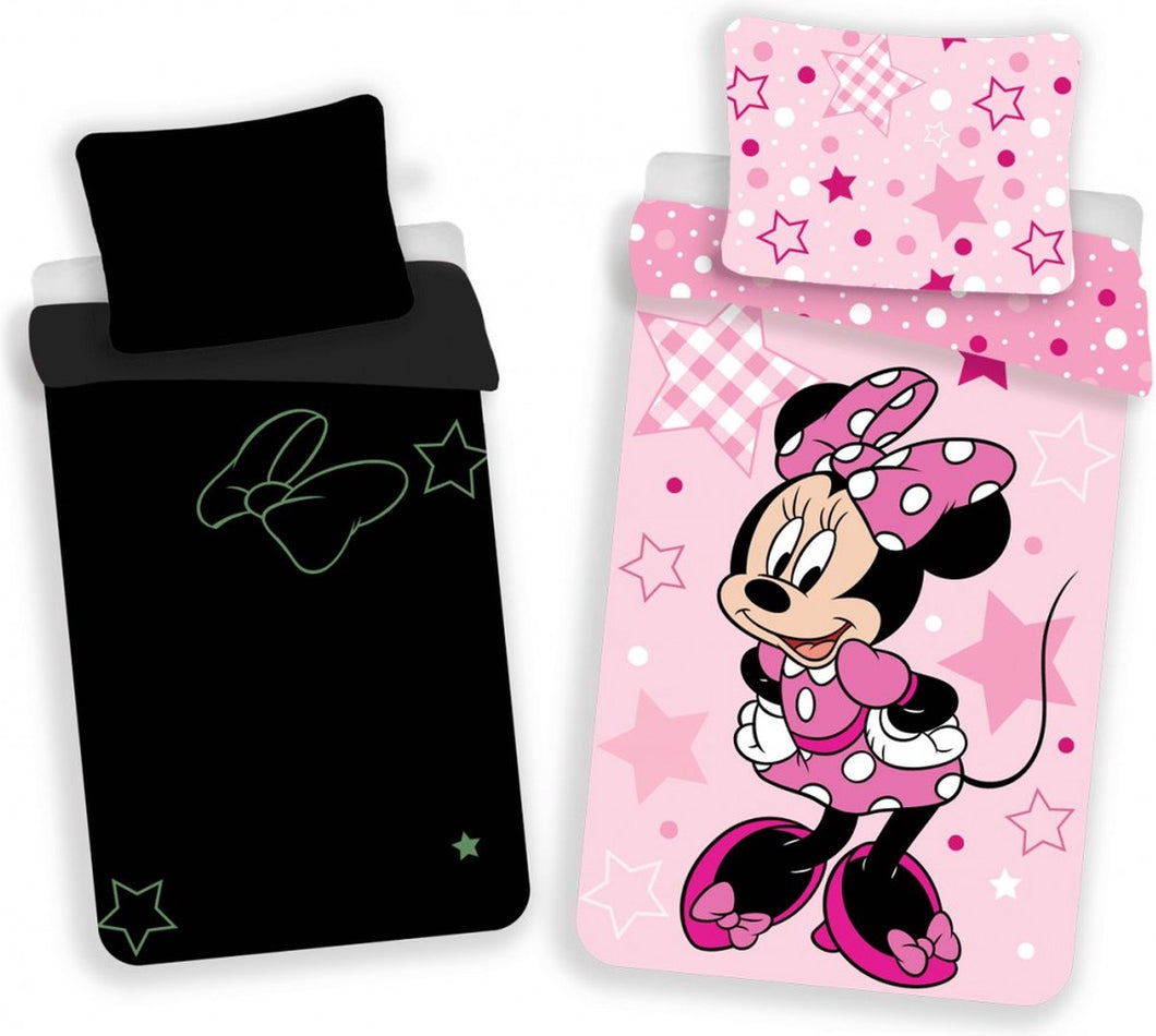 Minnie Mouse - Dekbedovertrek - Eenpersoons - Glow in The Dark - 140 x 200 cm - Katoen