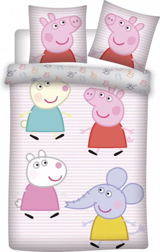 Peppa Pig Baby Dekbedovertrek Samen Spelen - 100 x 135 cm + 40 x 60 cm