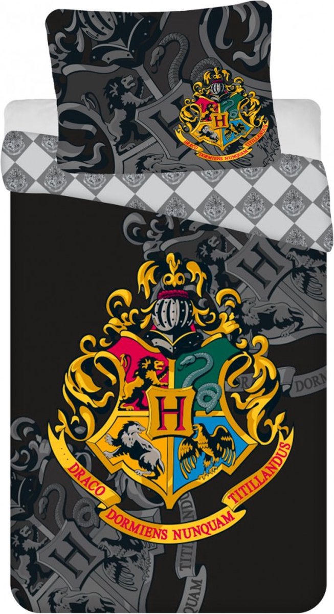 Harry Potter, Hogwarts - Dekbedovertrek - Eenpersoons - 140 x 200 cm - Katoen