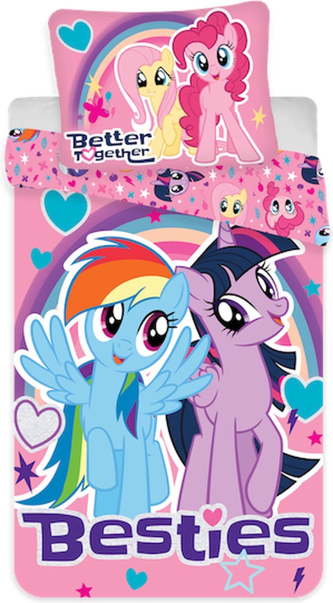 My Little Pony, Besties - Dekbedovertrek - Eenpersoons - 140 x 200 cm - Katoen