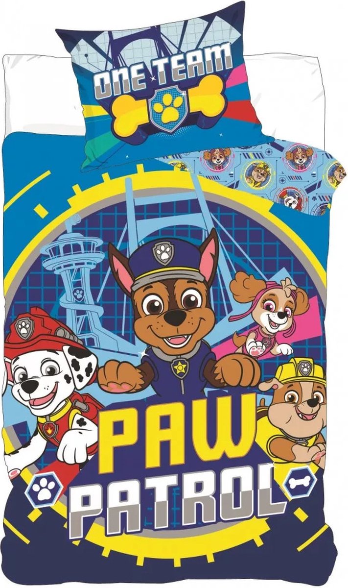 Paw Patrol Baby Dekbedovertrek One Team - 100 x 135 cm + 40 x 60 cm