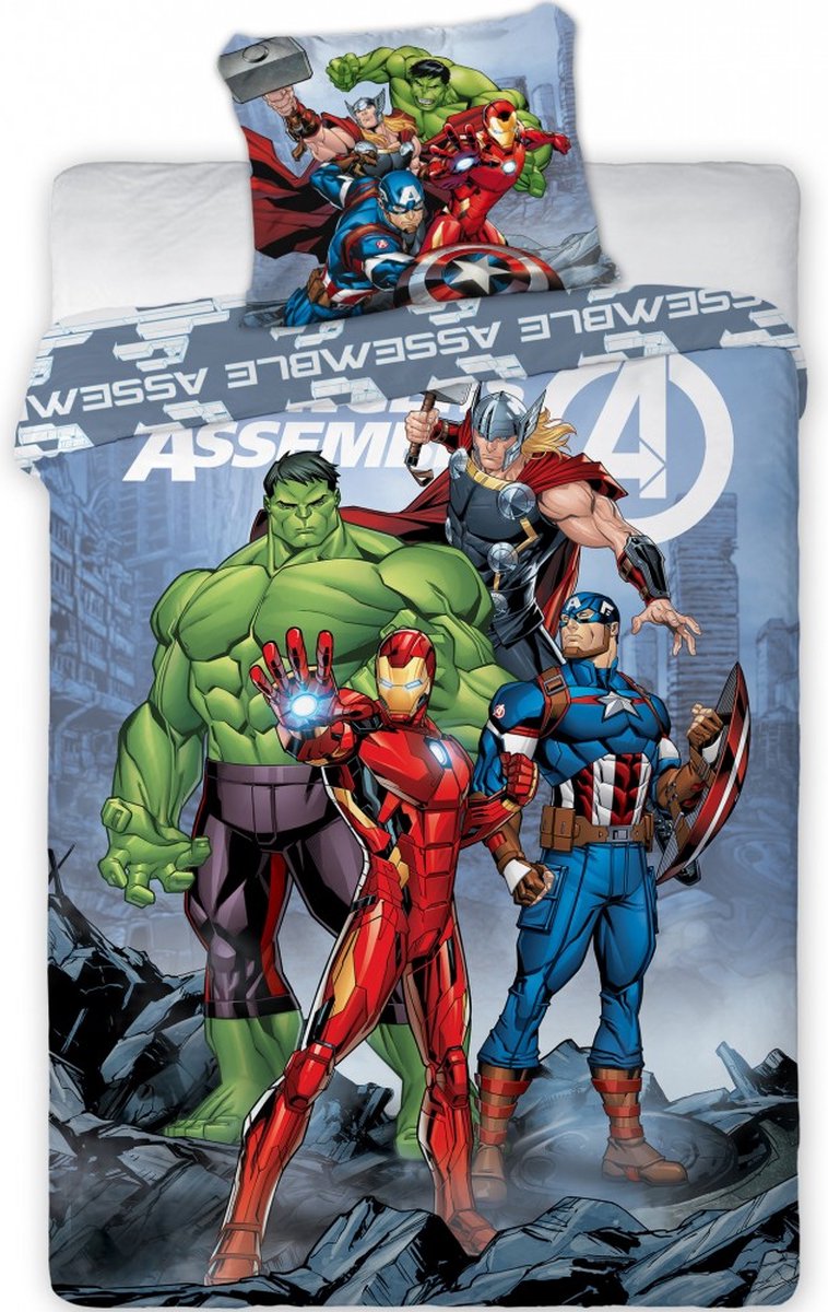 Marvel Avengers, Assemble - Dekbedovertrek - Eenpersoons - 140 x 200 cm - Katoen