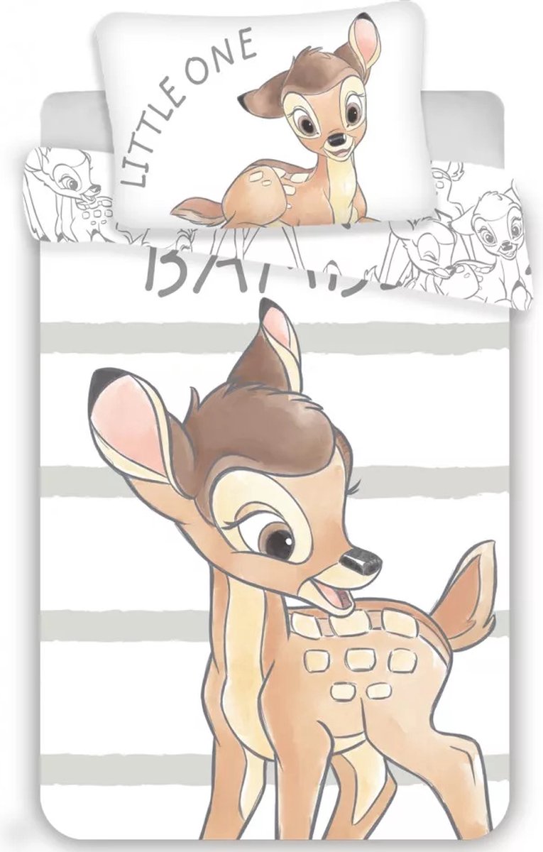 Disney Bambi Baby Dekbedovertrek Litte One - 100 x 135 cm + 40 x 60 cm
